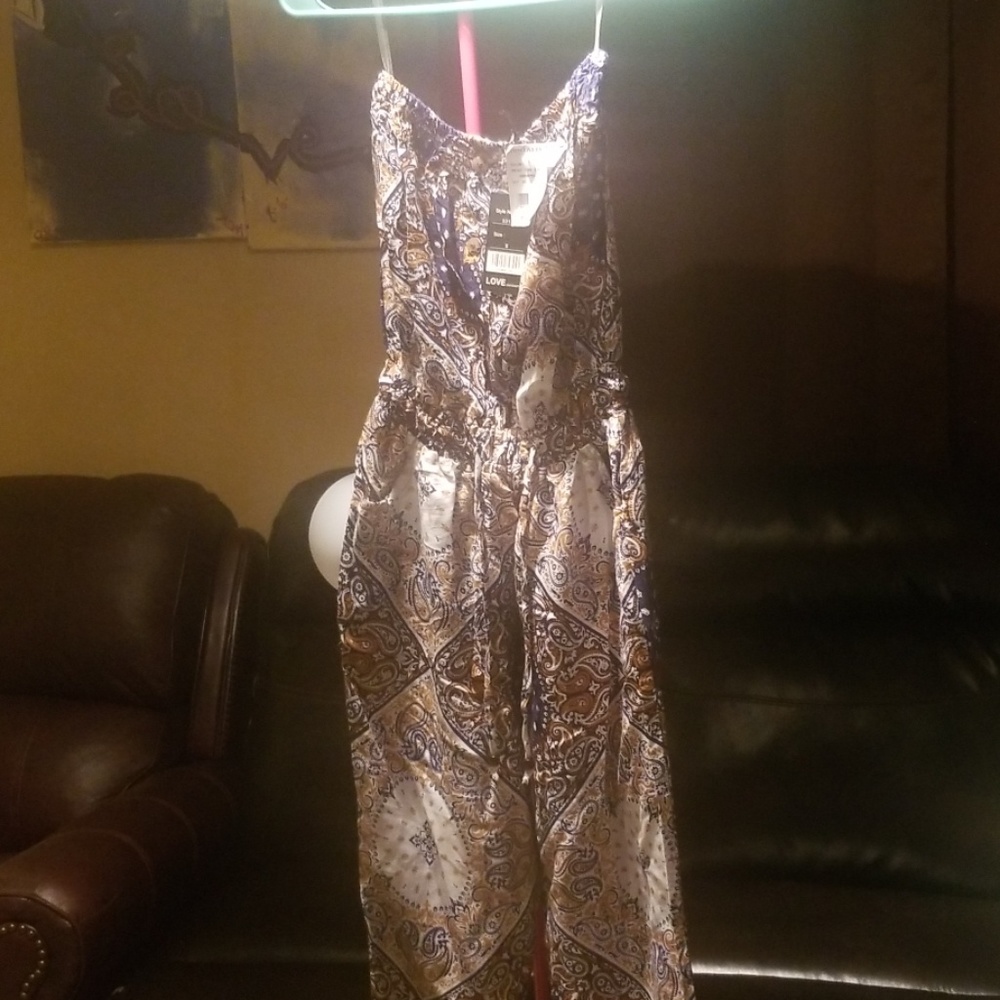 Print tube jumpsuit